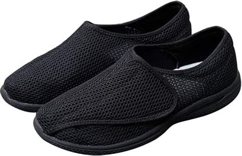 MEJORMEN Mens Comfortable Diabetic Shoes Adjustable Closure Lightweight Extra Wide Slippers ...