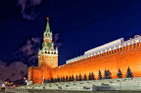 Photos Cities Moscow Russia night time Moscow Kremlin Spruce