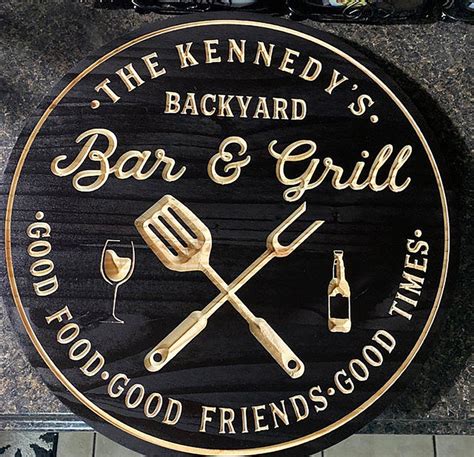 Bar & Grill Sign Bar Signs BBQ Signs Personalized Bar Sign - Etsy