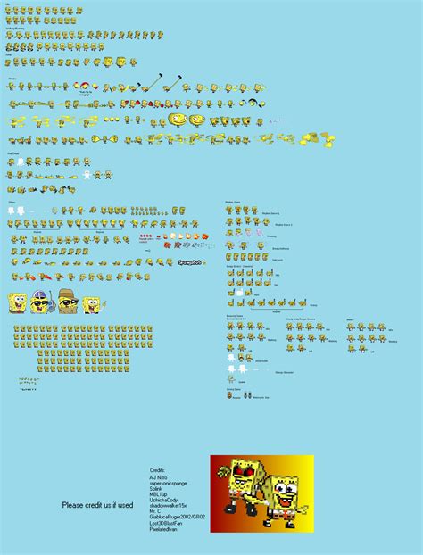 Ultimate Spongebob Sprite Sheet by LostSM64Fan on DeviantArt