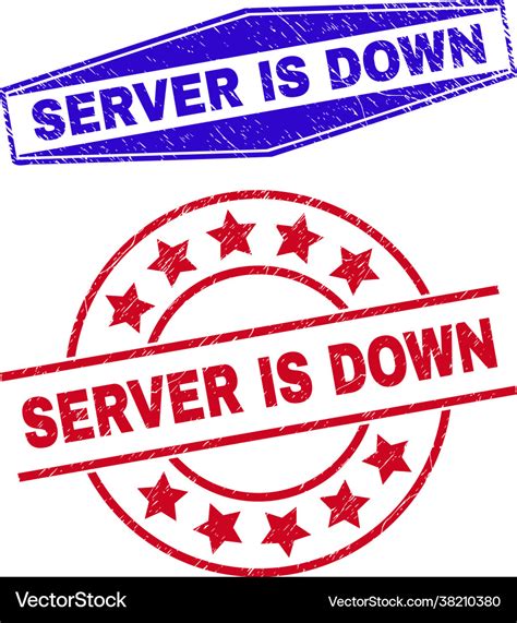 Server is down grunge watermarks in circle Vector Image