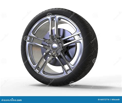 Racing Car Wheel - Big Shiny Rims Stock Illustration - Illustration of ...