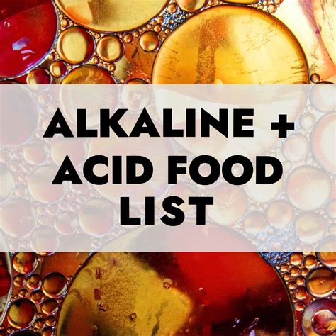 Acid Alkaline Food List | The Web's Best pH Food List