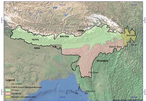 The Eastern Himalayan region map showing the three biodiversity global... | Download Scientific ...