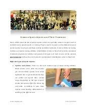 Different types of sports injuries and their treatment