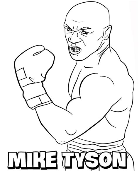 Mike Tyson coloring page boxer