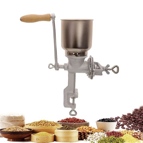 Manual Grain Grinder for Dry and Oily Grains with Hand Cranking Operation, Kitchen Manual Grain ...