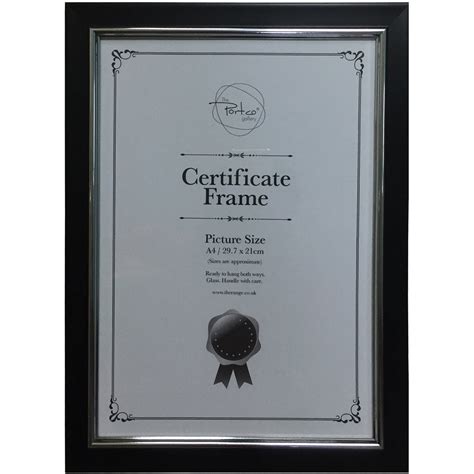 A4 Certificate Frame - Black | Wilko