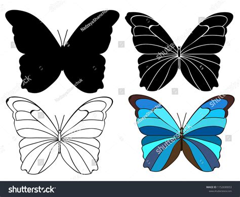 Silhouette Butterfly Blue Butterfly Stock Vector (Royalty Free) 1152690053 | Shutterstock