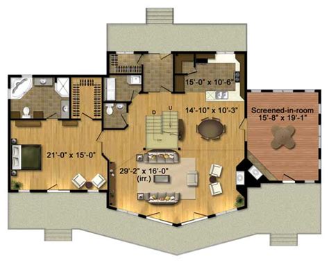 Denver Log Home Floor Plan by Timber Block Log Homes