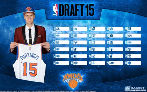 Kristaps Porzingis Knicks 2015 NBA Draft Wallpaper | Basketball ...