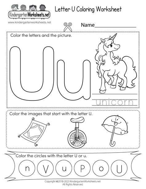 Letter U Coloring Worksheet - Free Printable, Digital, & PDF