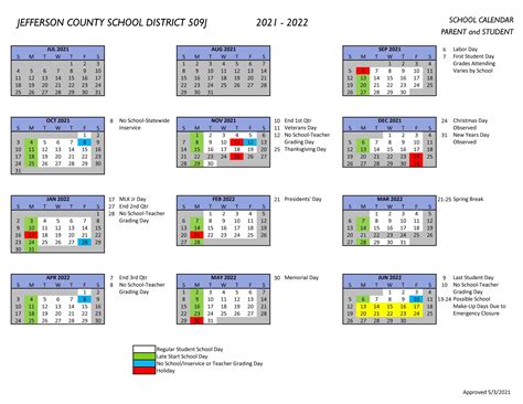 Jefferson County Schools Calendar 2022