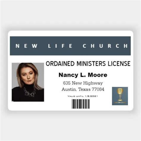 Minister License ID | Horizontal | Great Selection of Church Badges Templates | EasyIDcard