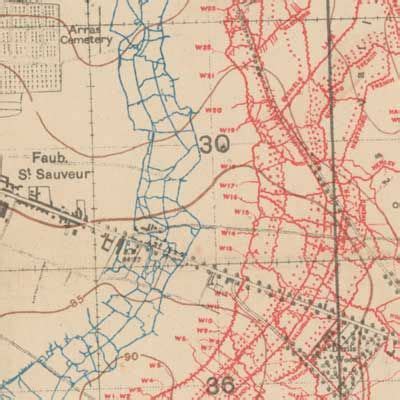 Detail of Trench Map, East of Arras, 1917 | British wars, Map, International map