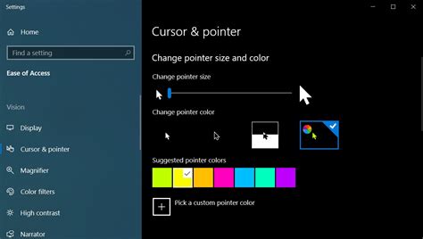 Windows 10 v1903 adds a new setting to customize mouse pointer