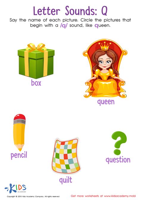 Letter Q Sounds Worksheet: Free Phonics Printable for Kids - Answers and Completion Rate