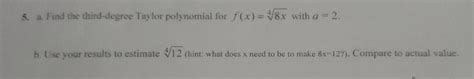 Solved 5. a. Find the third-degree Taylor polynomial for | Chegg.com