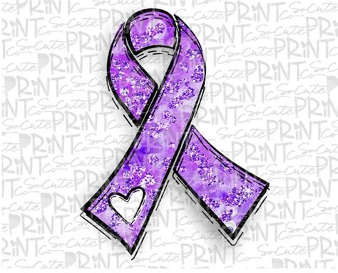 Awareness Purple Ribbon Clipart Cancer Awareness Png File - Etsy