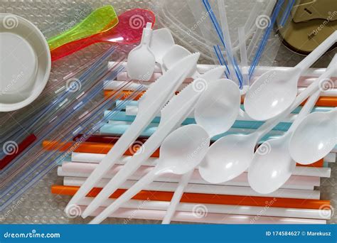 Various Disposable Plastic Objects Stock Image - Image of equipment, environmental: 174584627