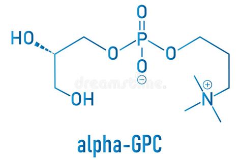 Alpha-GPC or L-Alpha Glycerylphosphorylcholine, Choline Alfoscerate, Molecule. Skeletal Formula ...