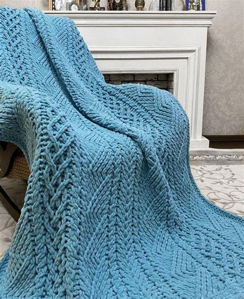 Loop yarn patterns knitting blanket boho blanket throw | Etsy