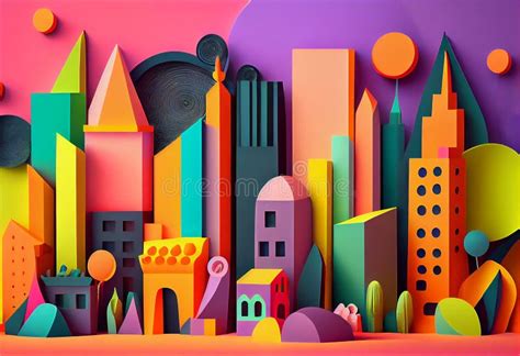 Web banner urban landscape stock illustration. Illustration of colourful - 272681221