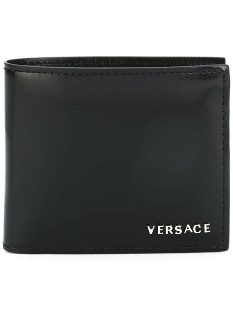 Versace Logo Plaque Wallet in Black for Men | Lyst