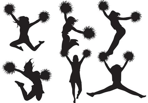 Cheerleader Silhouette Vector Pack 84448 Vector Art at Vecteezy