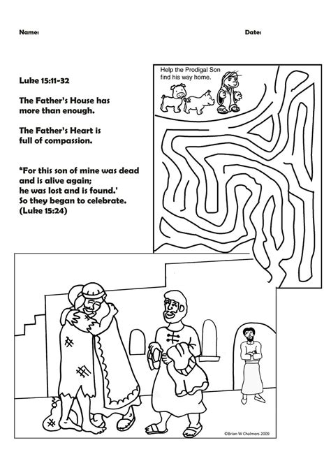 Prodigal Son Parable Explained Worksheet