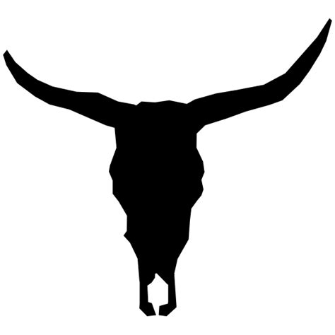 Bull Cow Horns Silhouette Skull Sticker