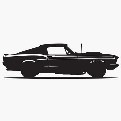 Mustang Car Silhouette Vector Art, Icons, and Graphics for Free Download