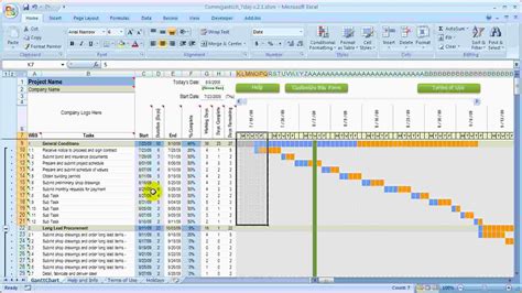 Construction Work Schedule Template Excel ~ Excel Templates