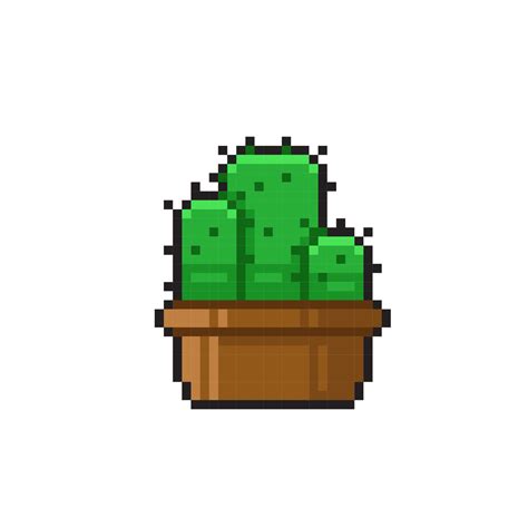 cactus in the pot with pixel art style 22027473 Vector Art at Vecteezy