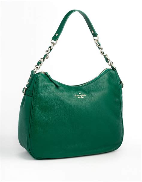 Kate spade new york Finley Leather Hobo Bag in Green | Lyst