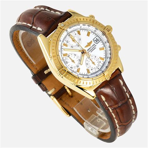 100% Authentic Breitling Chronomat 18K Yellow Solid Gold K13352 Watch - NeoFashion