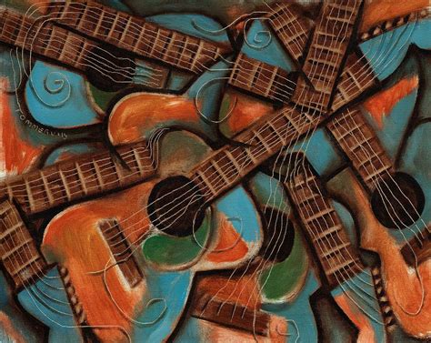 Tommervik Abstract Guitars Art Print Painting by Tommervik - Fine Art ...