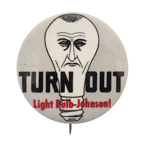 Turn Out Light Bulb Johnson | Busy Beaver Button Museum