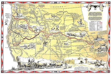 Historic Pioneer Trails Map 1843-1866 Photograph by Charles Robinson - Fine Art America