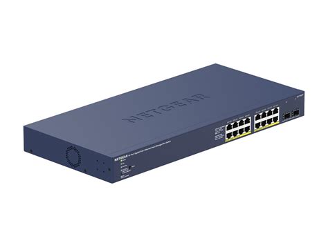 NETGEAR 16-port Gigabit Ethernet PoE+ Smart Switch with 2 SFP Ports and Cloud Management ...