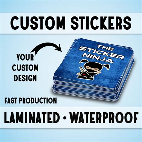 Custom Stickers, Premium Vinyl Waterproof Stickers UV Gloss or Matte ...