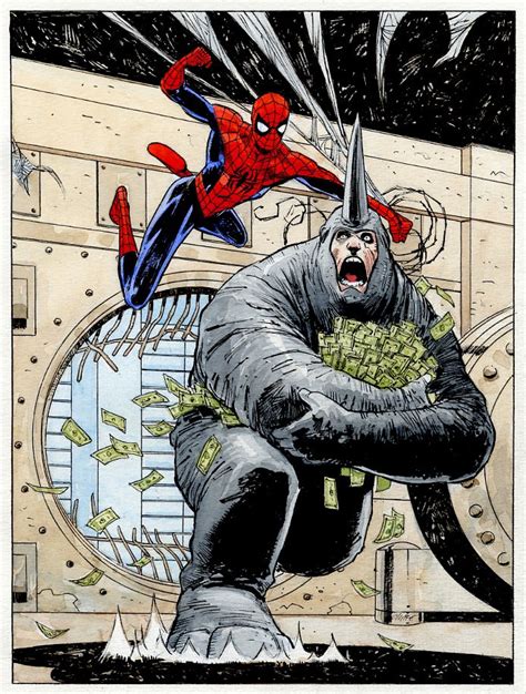 Spidey stopping the running rhino's robbery! by Pat Olliffe : r/comicbooks