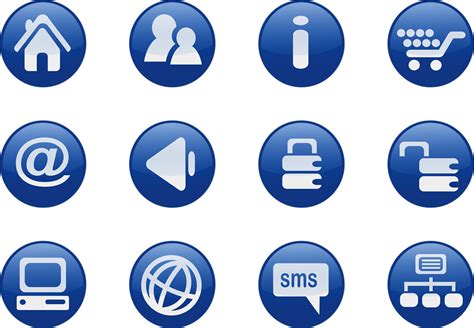 Blue Icons | Free Stock Photo | Collection of blue icon buttons | # 16645