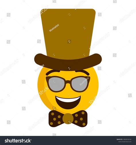 Happy Emoji Gentleman Hat Stock Vector (Royalty Free) 1083018104 ...