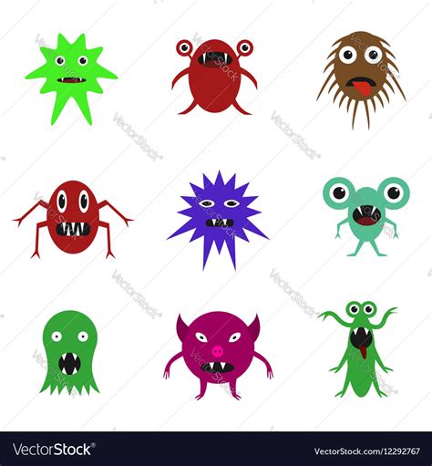 Cute monster set Royalty Free Vector Image - VectorStock