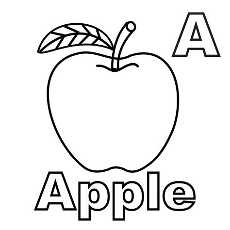 Coloring pages of apples and the letter A. Suitable for use in children's coloring books as well ...