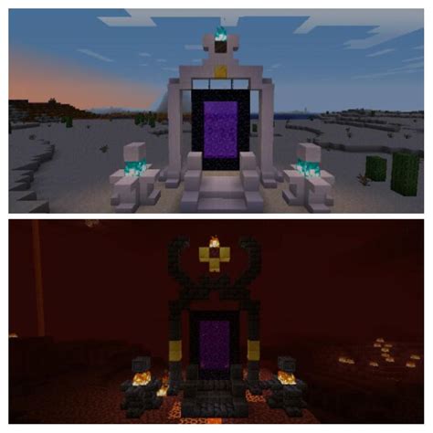 rebuilt a ruined portal (nether and overworld type) but replace the stone with quartz : r/Minecraft