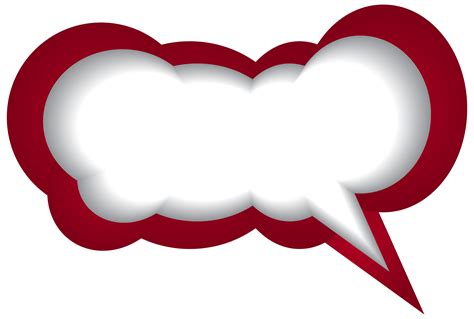 Speech Bubble Red White PNG Clip Art Image | Gallery Yopriceville - High-Quality Images and Tran ...