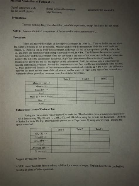 The Heat Capacity of a Calorimeter and the Heat of | Chegg.com