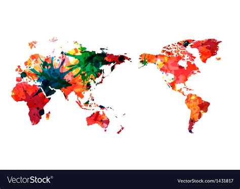 World map and compass Royalty Free Vector Image